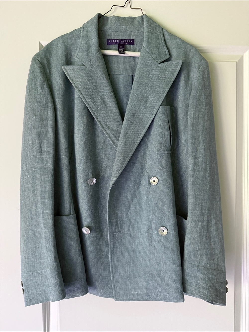 Ralph Lauren Purple Label Double-Breasted Linen Blazer